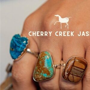 Turquoise Ring Set In Sterling Silver, Southwestern, Boho, Hippie